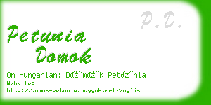 petunia domok business card
